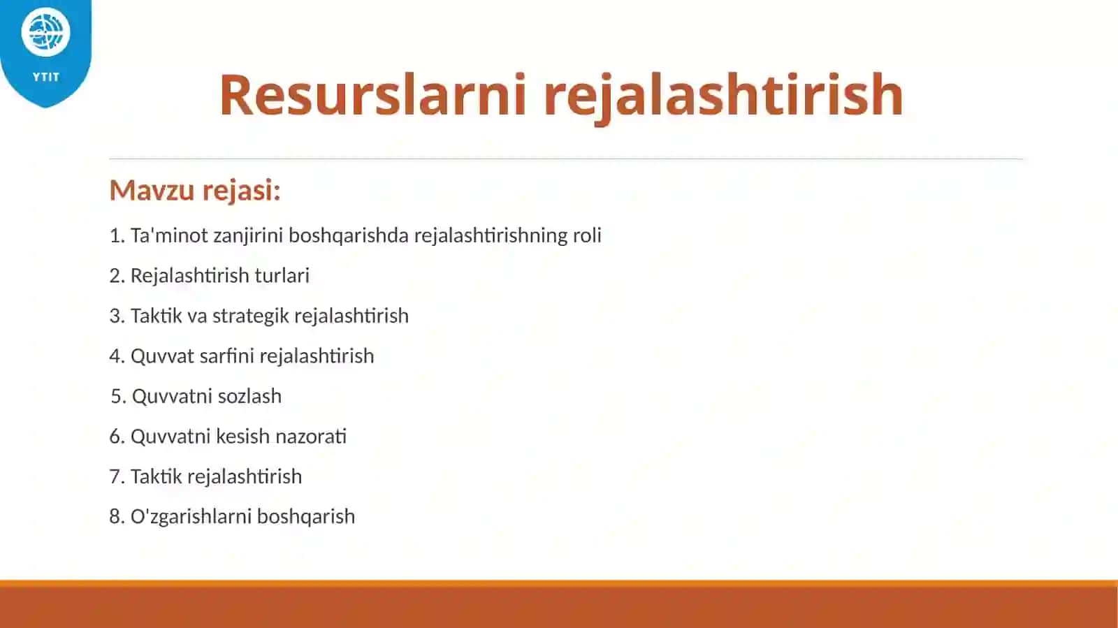 Resurslarni rejalashtirish 2