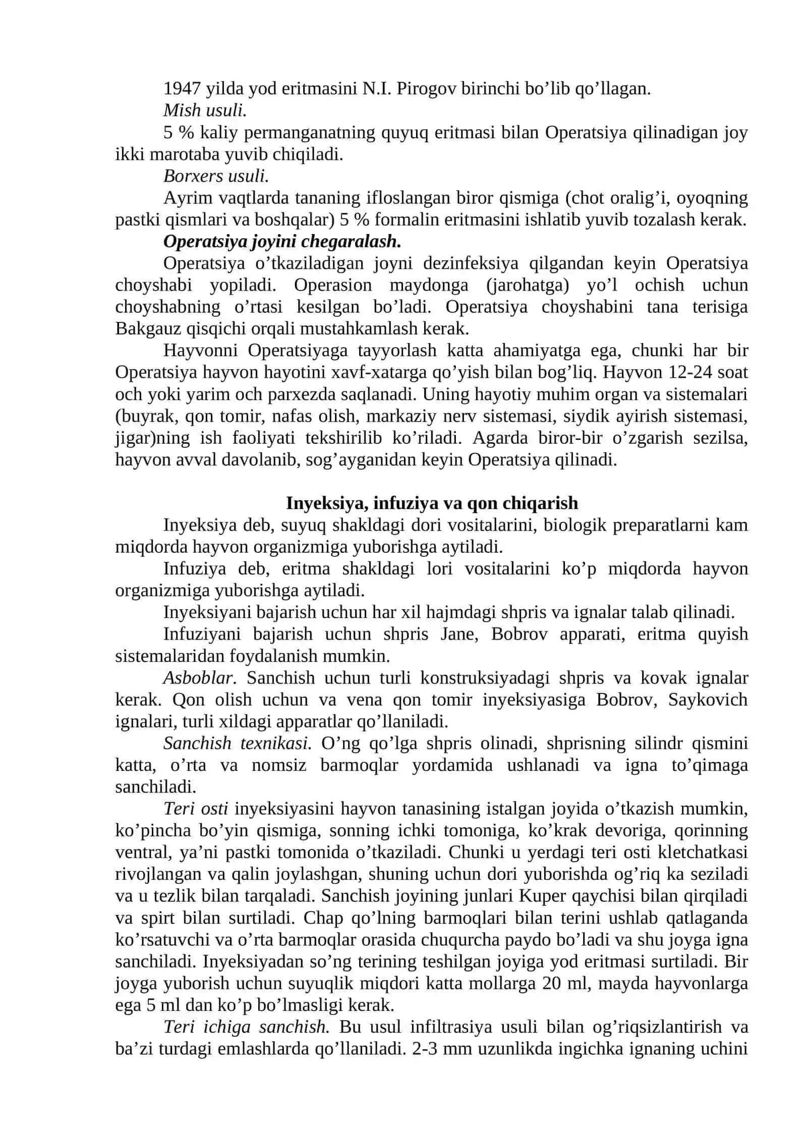 INYEKSIYA, INFUZIYA VA QON CHIQARISH TEXNIKASI 2