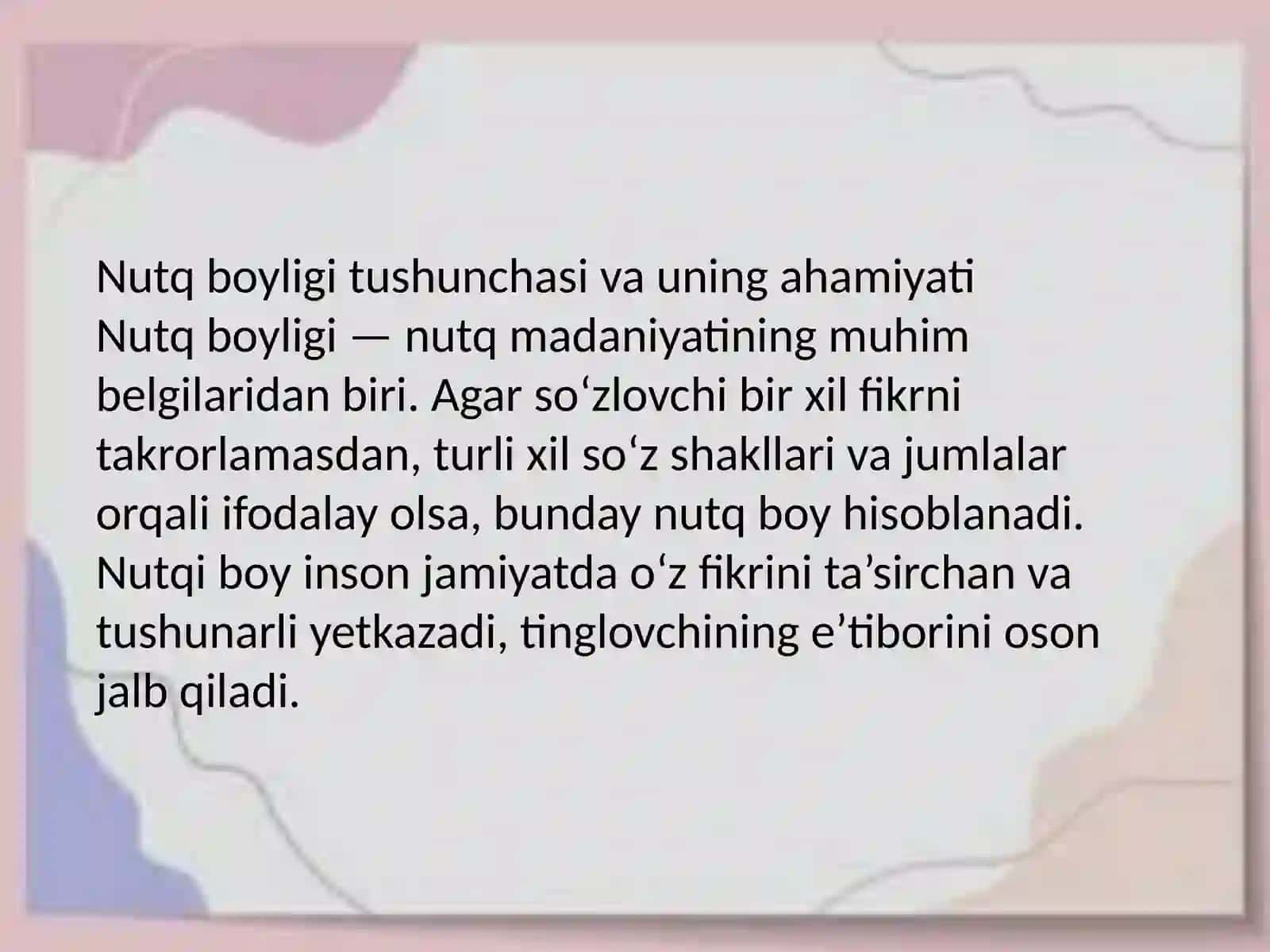Nutqining boyligi 2