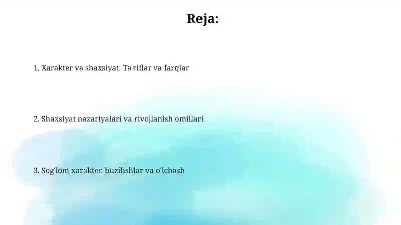 Xarakter va shaxsiyat 2