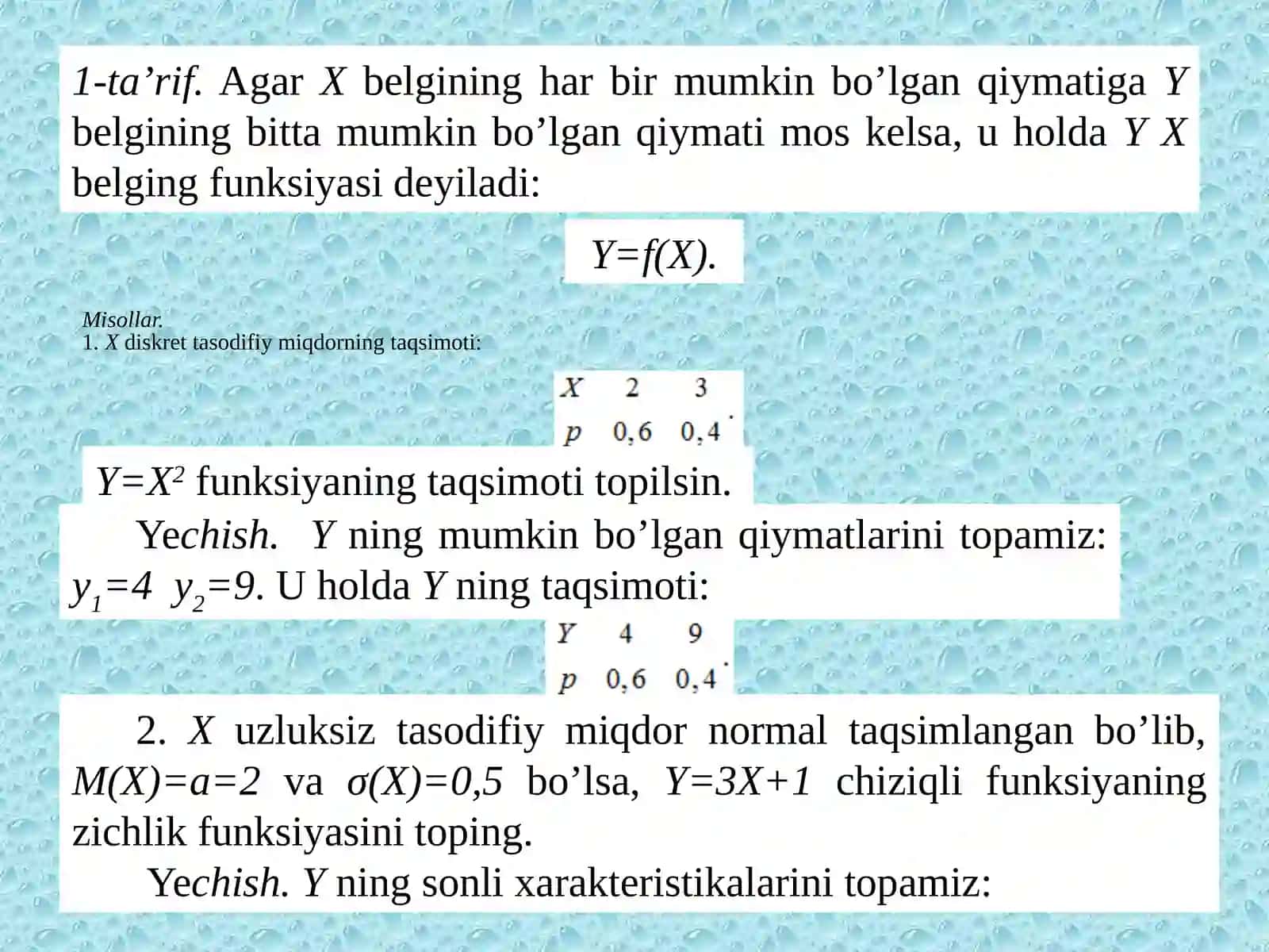 Funksional, statistik va korrеlyatsion bog’lanishlar 2