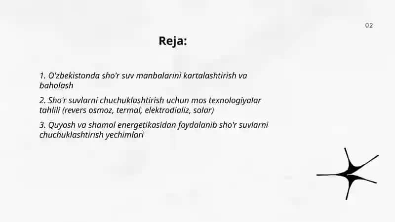 O’zbekiston sharoitda sho’r suvlarni chuchuklashtirish g’oyasini yaratish 2