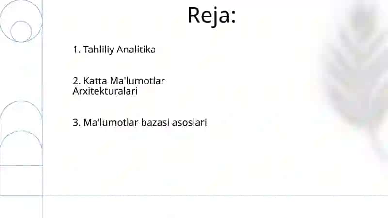 Ma'lumotlar bazalari va katta hajmdagi maʼlumotlar bilan ishlash texnologiyalari 2