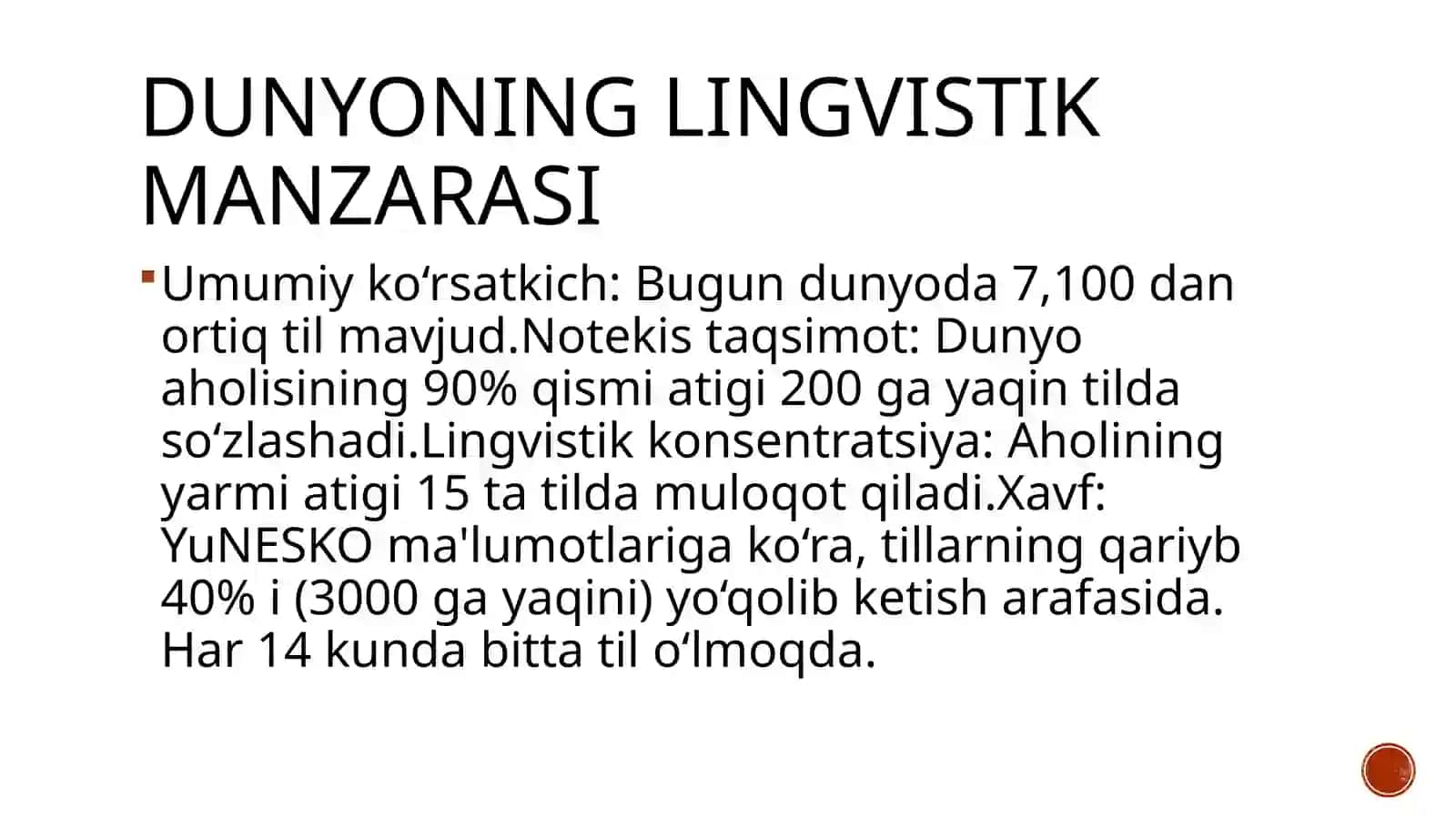 Dunyo tillari va xalqaro tillar: Globalizatsiya va lingvistik tahlil 2
