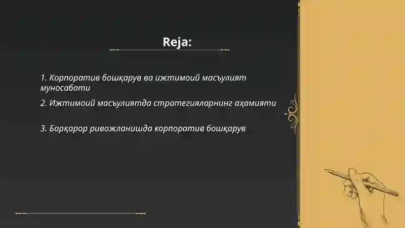 Корпоратив бошқарув ва ижтимоий масъулият муносабати 2