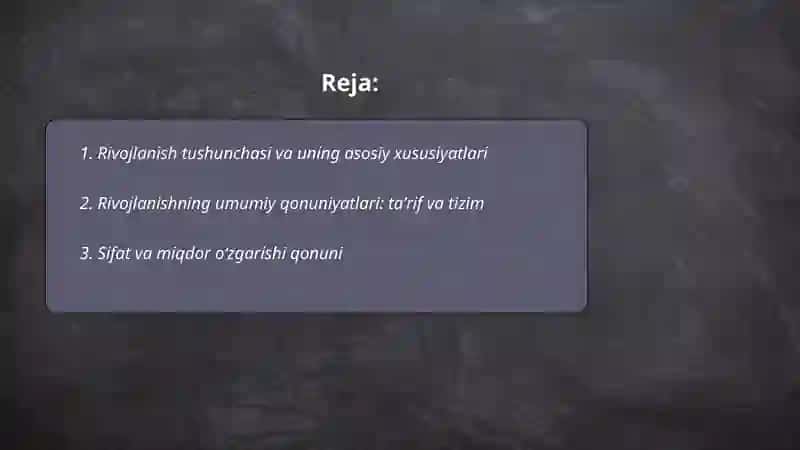 Rivojlanishning umumiy qonun va kategoriyalari 2