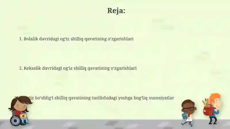 Og'iz bõshlig'i shilliq qavatini tuzulishining yoshga doir hususiyatlari 2