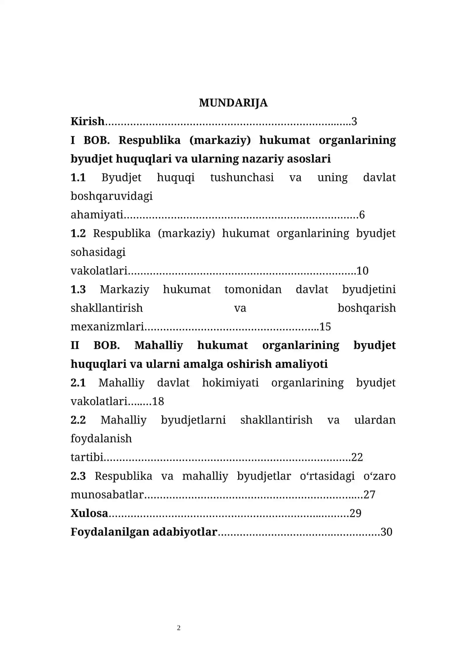 G’aznachilik kurs ishi 2