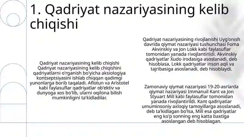 Qadriyat Nazariyasining Shakillanish Tarixi 2