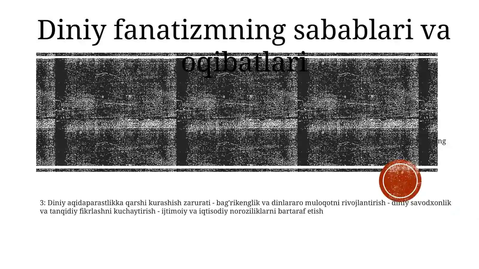 Diniy Fanatizm,Ekstremizm,Aqidaparastlik Va Terrorizmga QarshiKurashZarurligi 2