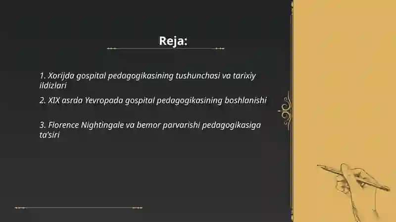 Xorijda gospital pedagogikasining rivojlanish tarixi 2