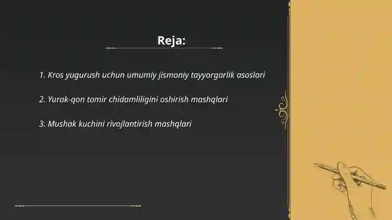 Kros yugurush umumiy jismoniy tayyorgarlik 2