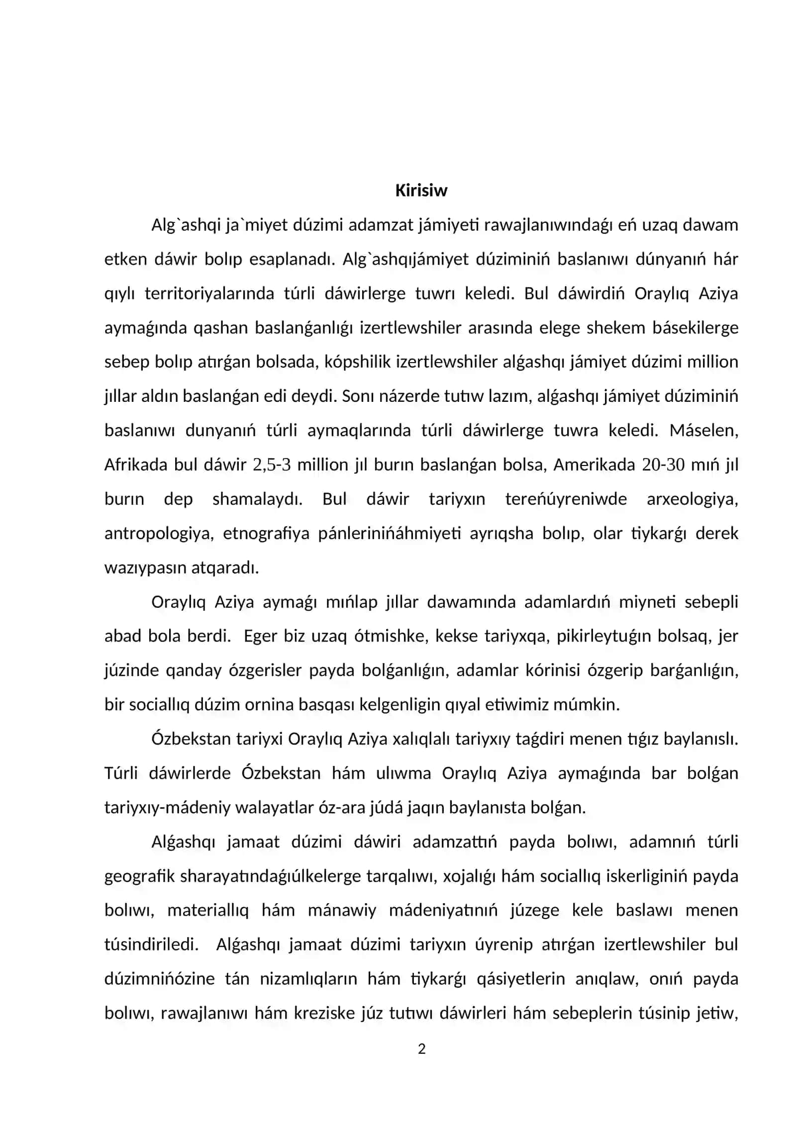 Daslepki mamleketlerdin juzege keliw shart-sharayatlari 2