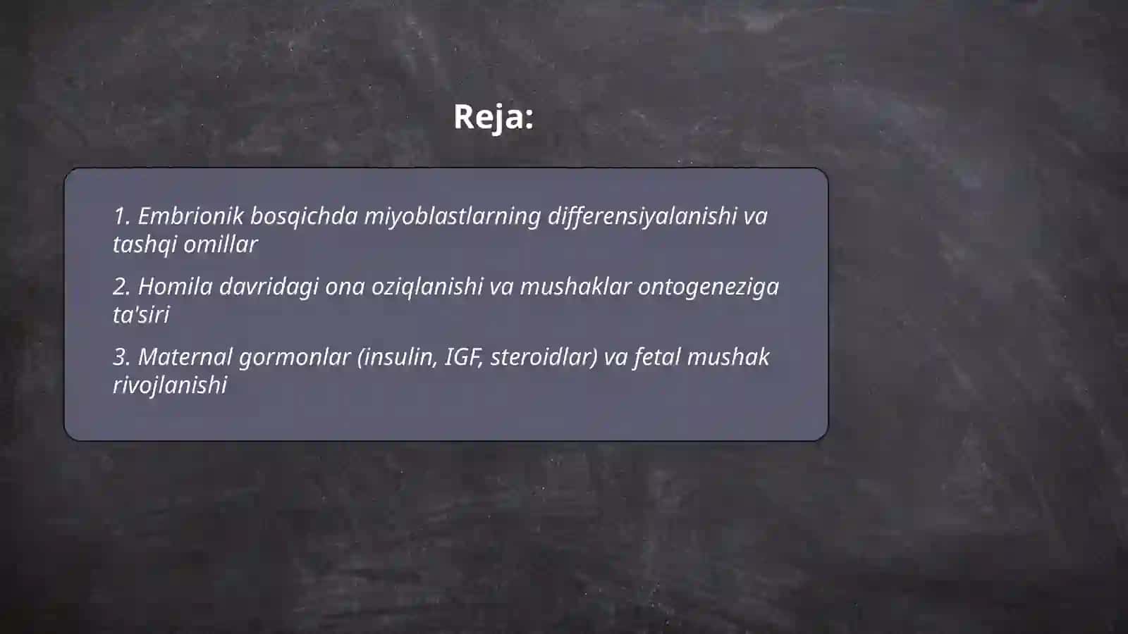 Mushak tizimining ontogenezdagi shakllanishi tashqi omillar tasiri 2