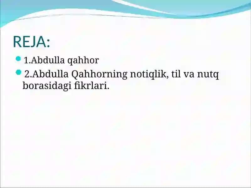 Abdulla Qahhorning notiqlik, til va nutq borasidagi fikrlari 2