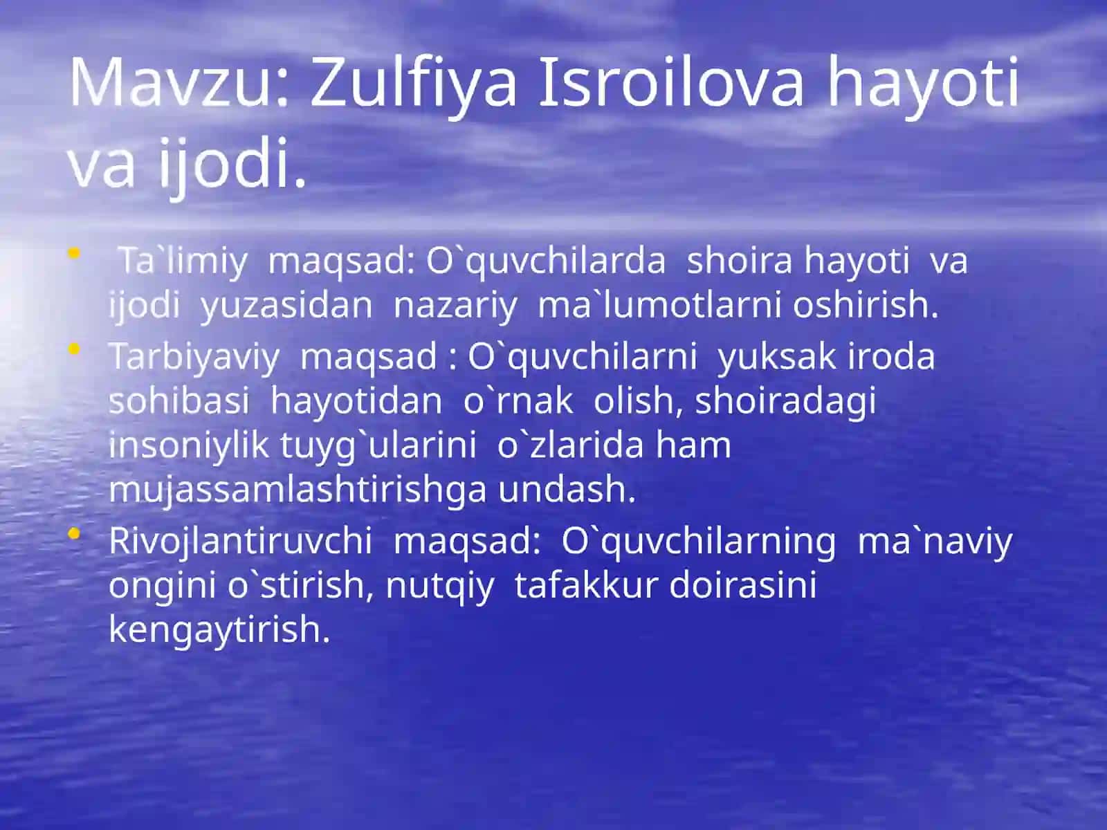 Zulfiya Isroilova hayoti va ijodi 2
