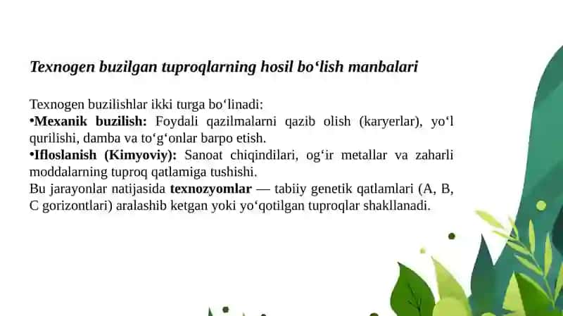 Texnogenbuzilgantuproqlar va ularning fizik-mexanik xususiyatlari 2