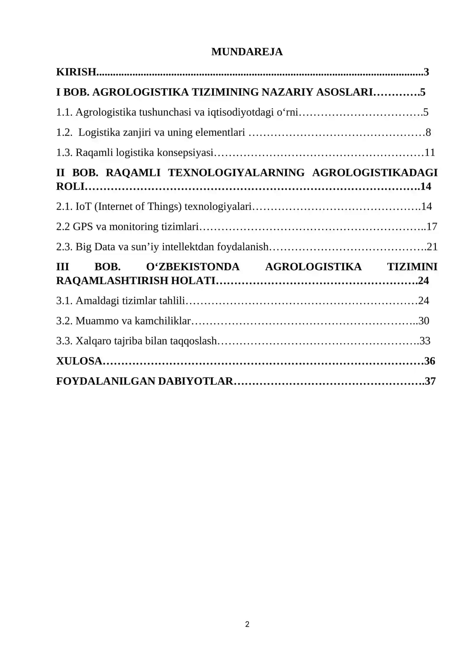 AGROLOGISTIKA TIZIMINI RAQAMLASHTIRISH HOLATI 2