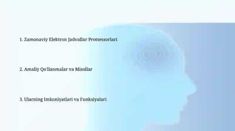 Zamonaviy Elektron Jadvallar Protsessorlari 2
