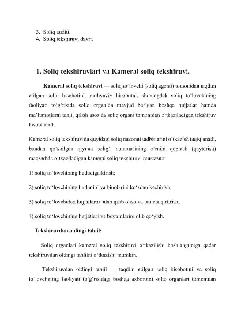 Davlat solik xizmati organlari tomonidan solik tekshiruvlari   utkazish vaktida soliq maslaxati buyicha xizmatlar kursatish tartibi 2