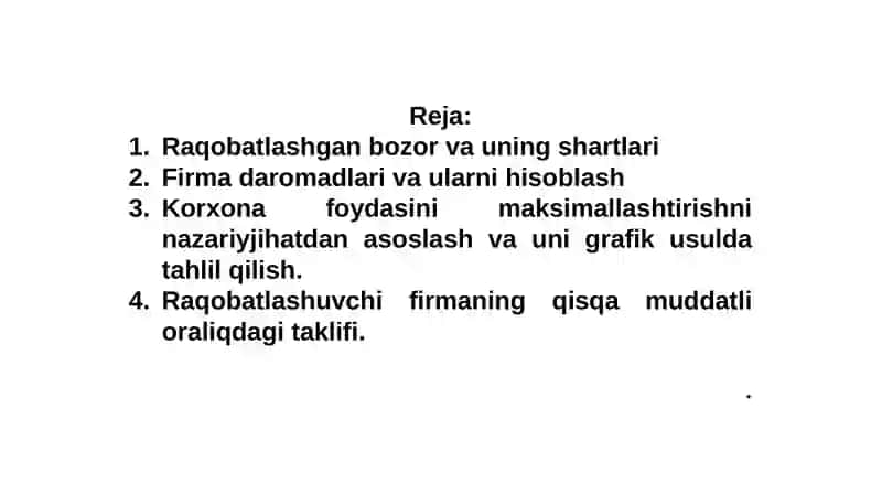 Raqobatlashgan bozorda 2