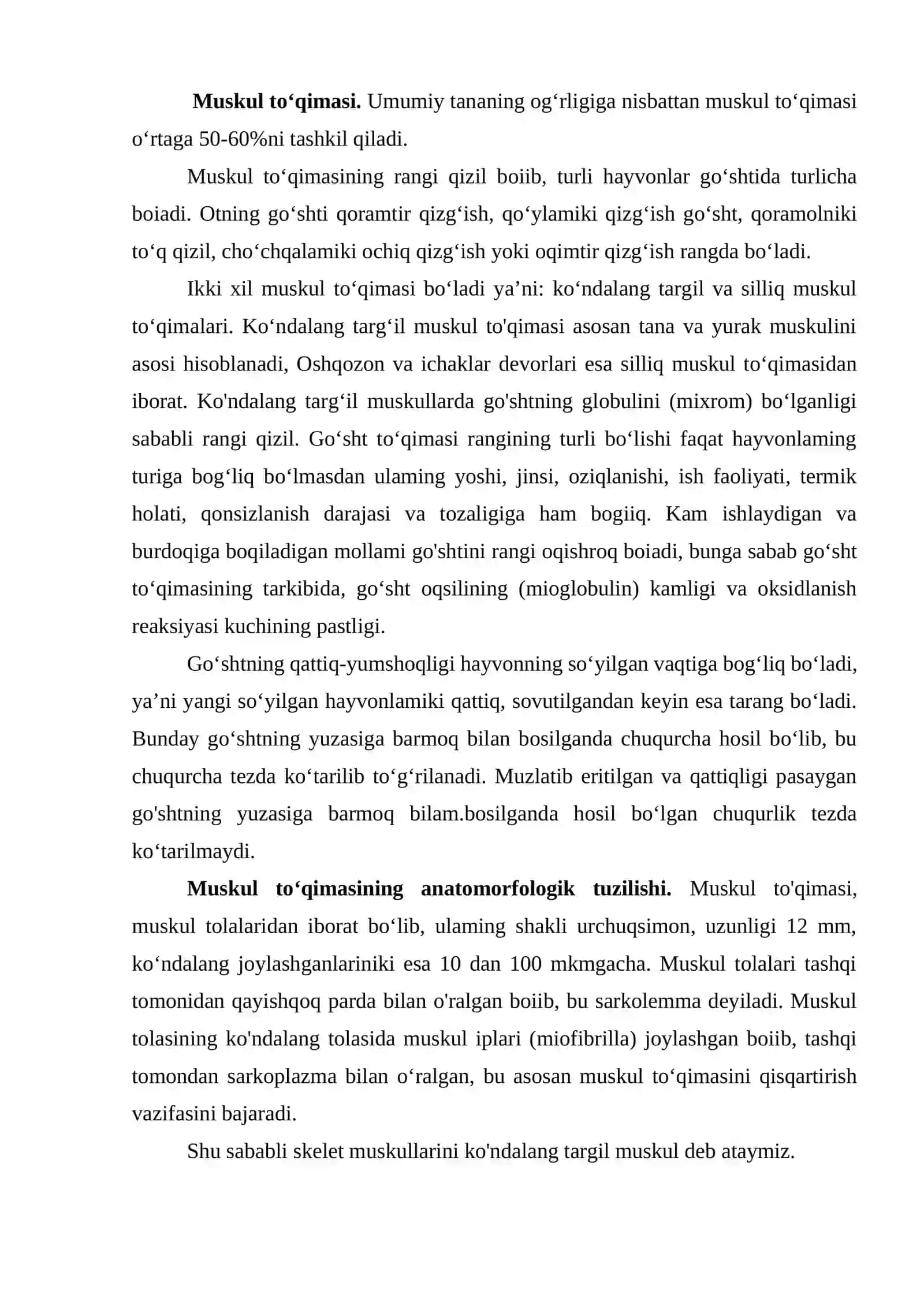 GO‘SHTNING MORFOLOGIK TUZULISHI 2