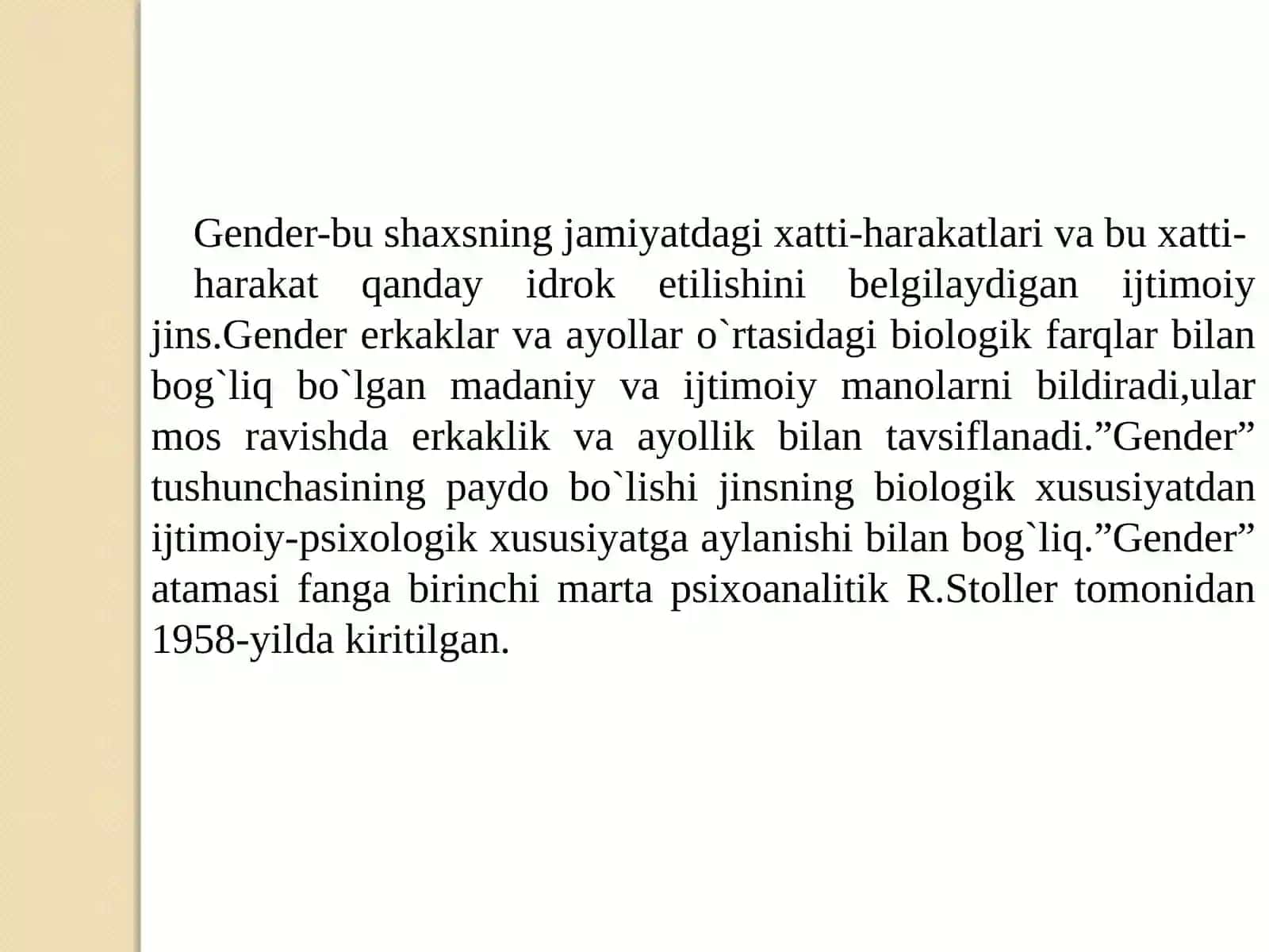 Gender farqlar psixologiyasi va jinsiy  xulq-atvor 2
