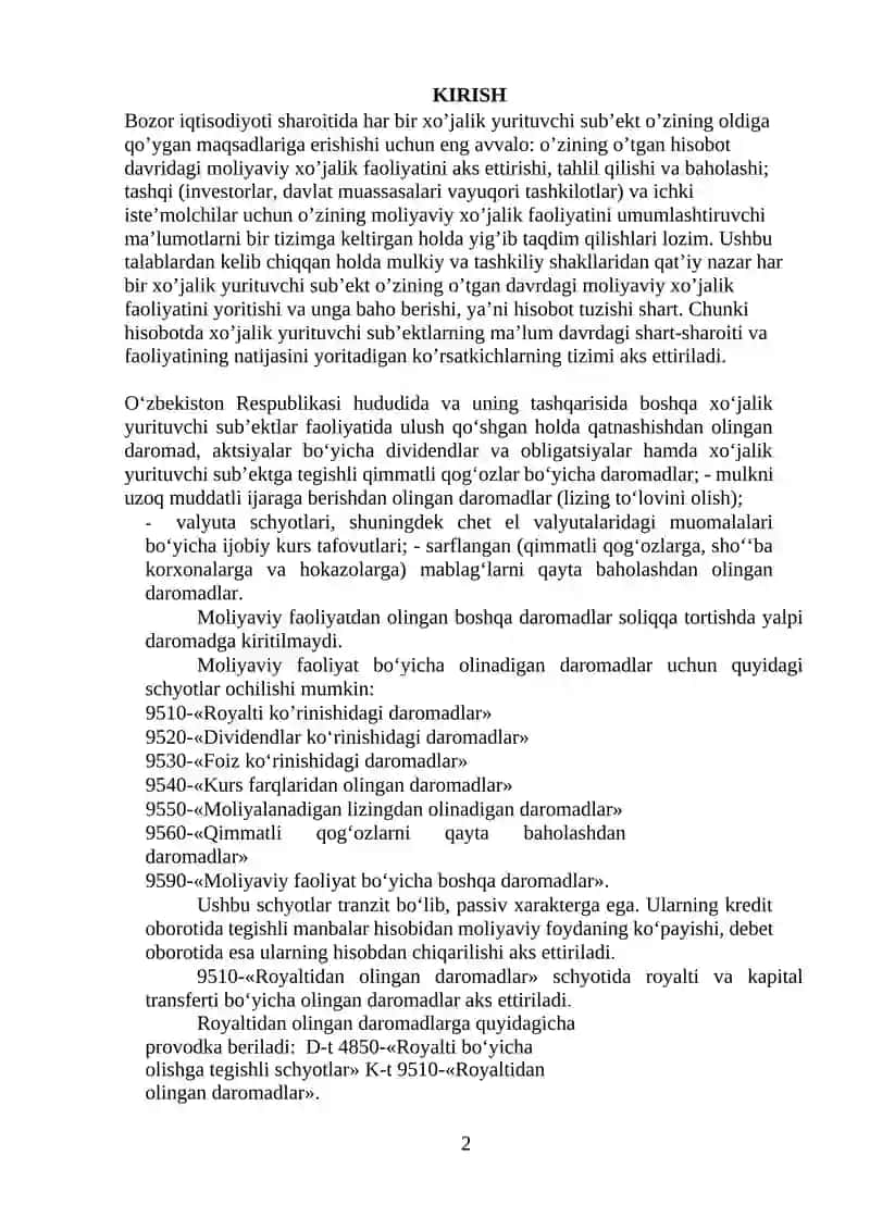 MOLIYAVIY FAOLIYAT HISOBI VA HISOBOTDA AKS ETTIRISH 2