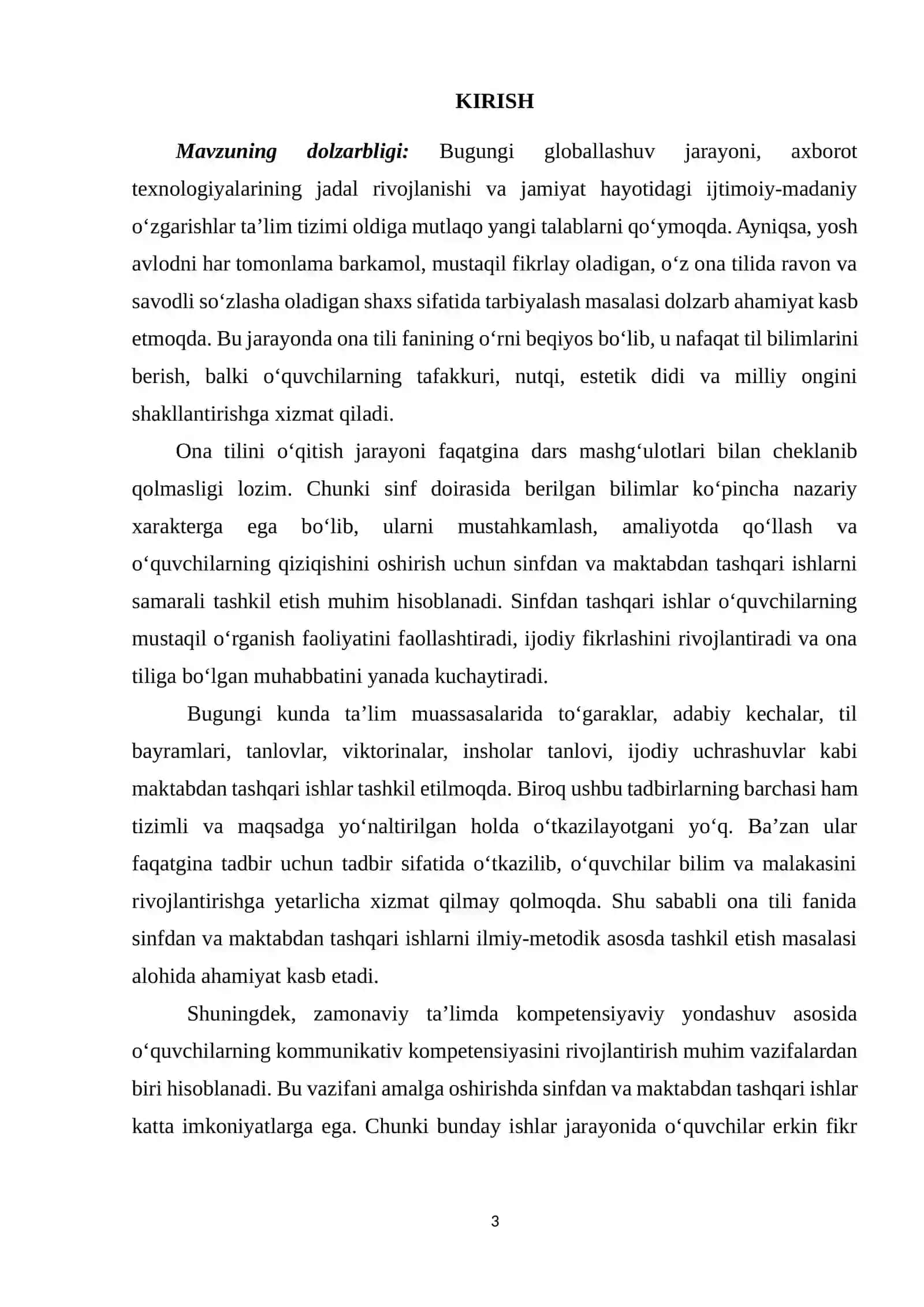 Ona tilini o’qitishda sinfdan va maktabdan tashqari ishlarni tashkil etish 2
