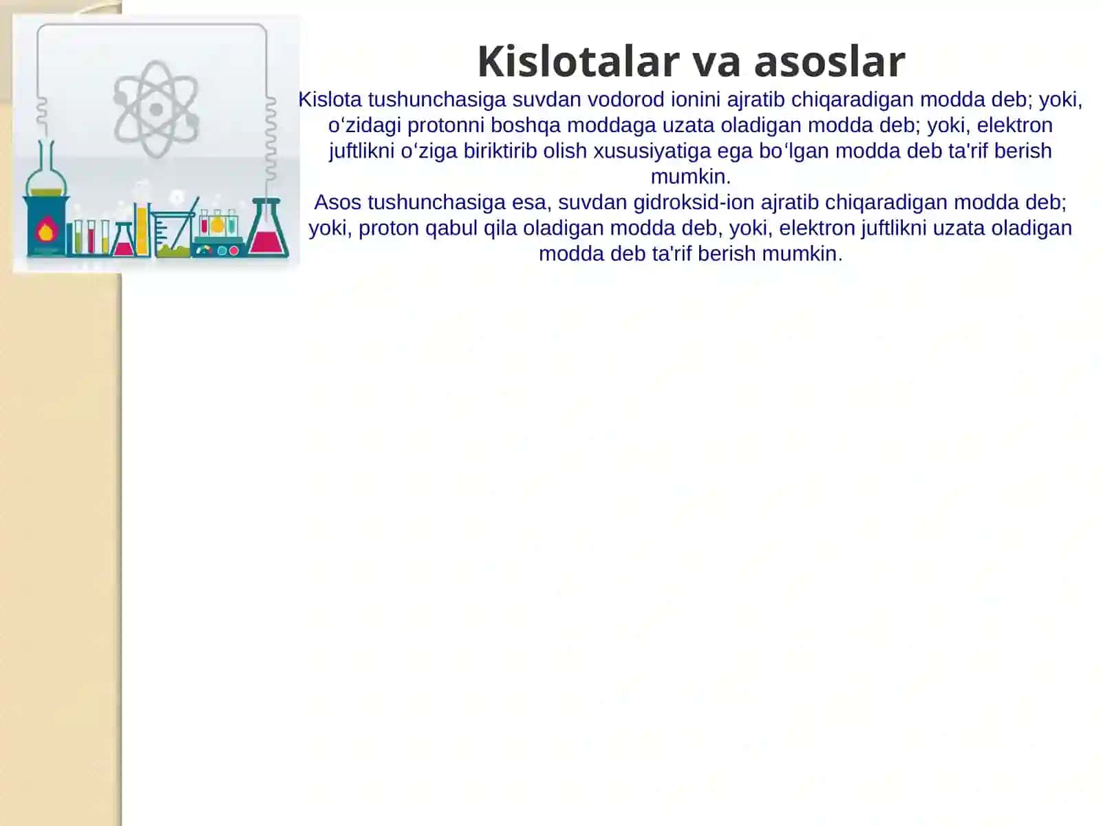 Kislotalar haqida dastlab kimajnlmat 2