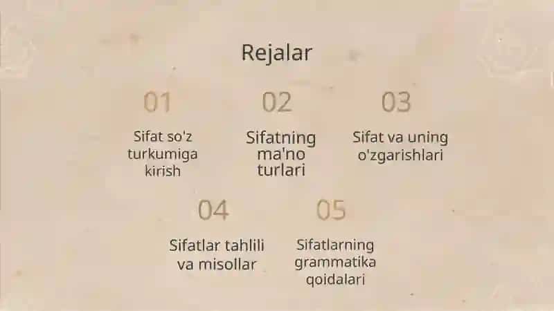 Sifat so'z turkumi. Sifatning ma'no turlari 2