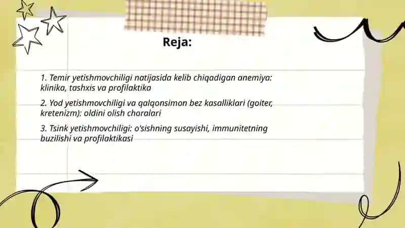 Mikroelementlar yetishmovchligi natijasida kelib chiqadigan kasalliklar va uning profilaktikasi 2