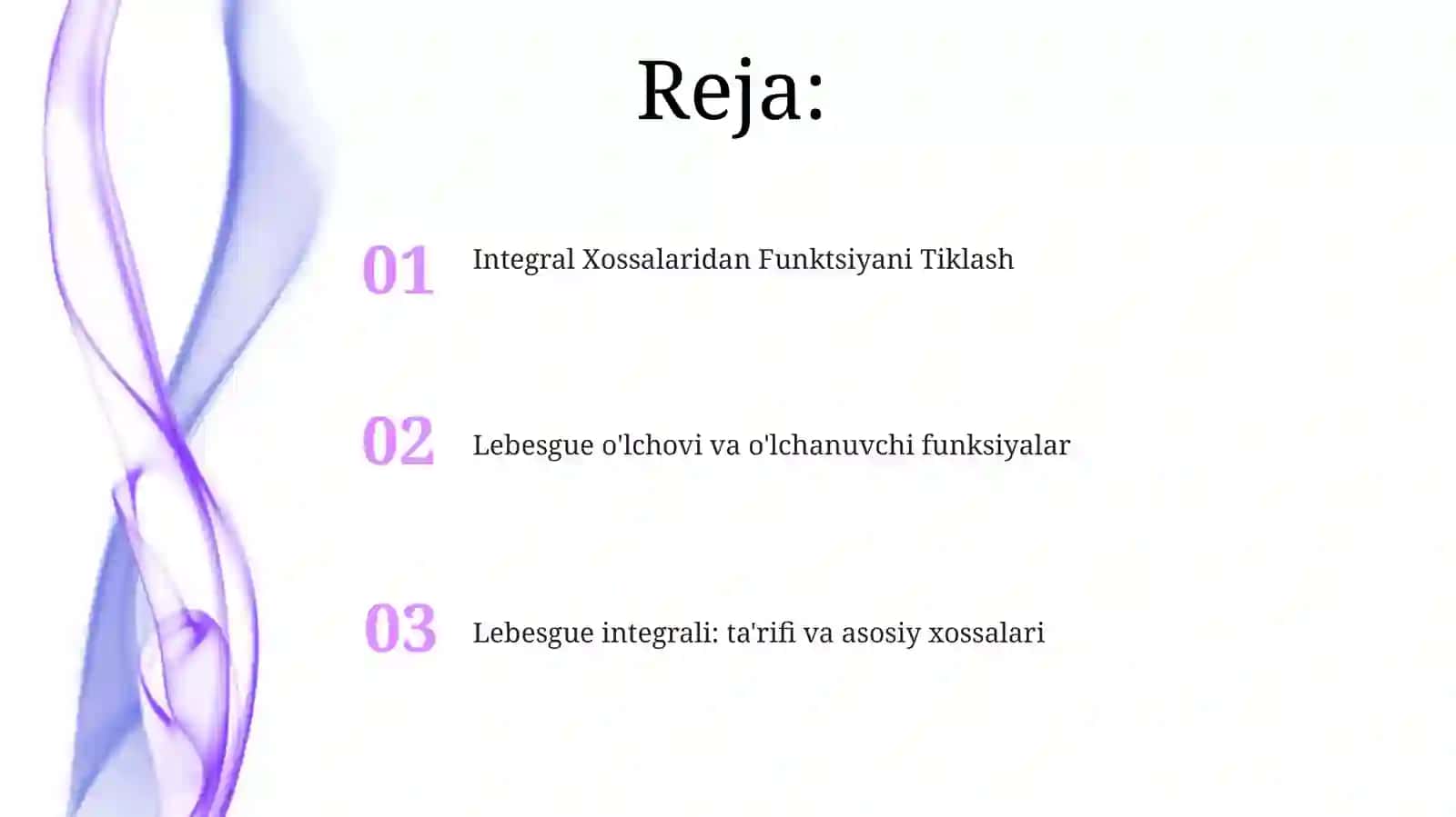 Lebesgue integrallashning xossalari 2