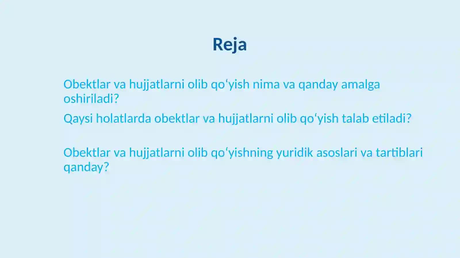 Obektlar va hujjatlarni olib qoʻyish 2