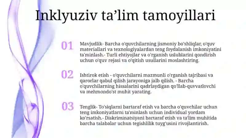 Inklyuziv Talim Kursning Pertmeti Obekti Tamoyilari Maqsad Va Vazifalari 2