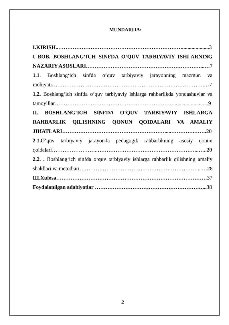 BOSHLANG’ICH SINFDA O’QUV TARBIYAVIY ISHLAR 2