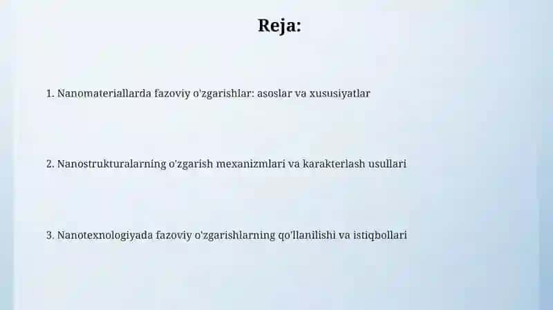 Nanotexnalogiyada tarkibiy va fazaviy o‘zgarishlar 2