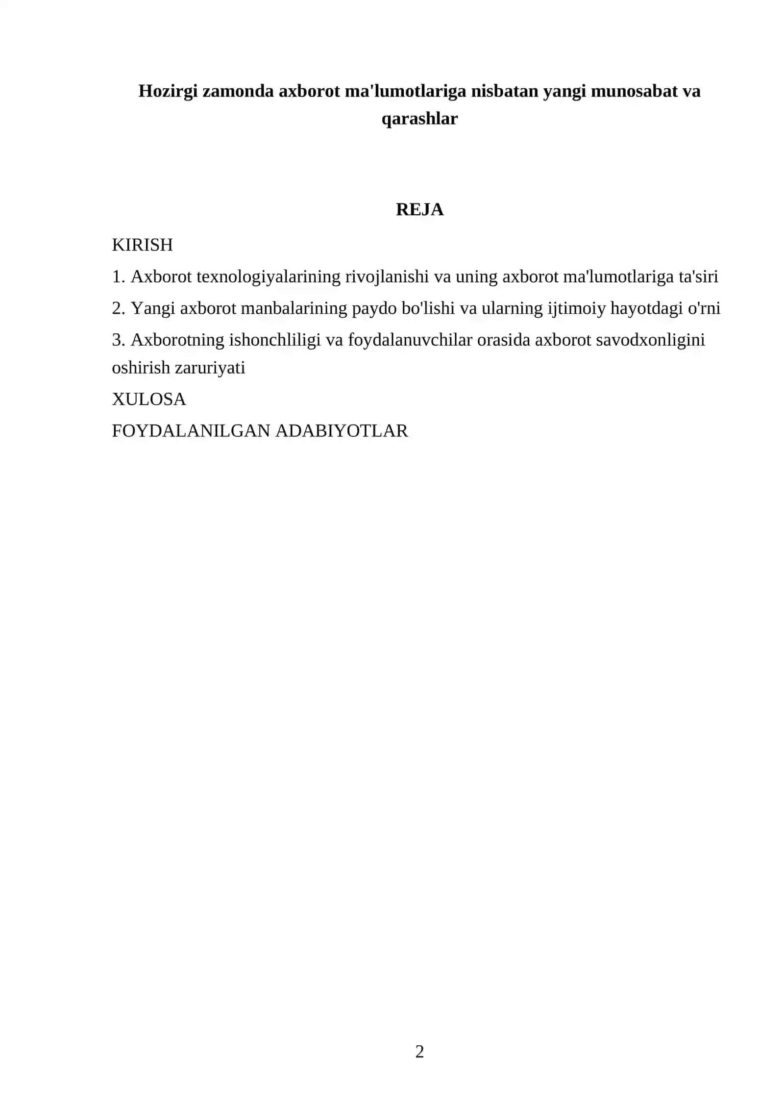 MEDIA SAVODXONLIK FANIDAN TAYYORLAGAN MUSTAQIL ISHI 2