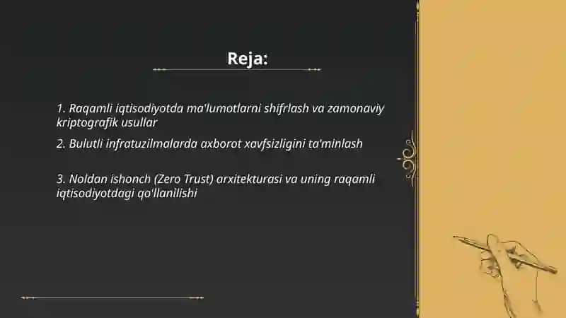 Raqamli iqtisodiyotda axborot xavfsizligini ta'minlashning zamonaviy usullari va vositalari 2