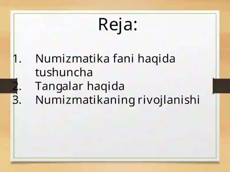 Numizmatika fanining fansifatida shakllanishi va maqsadlari 2