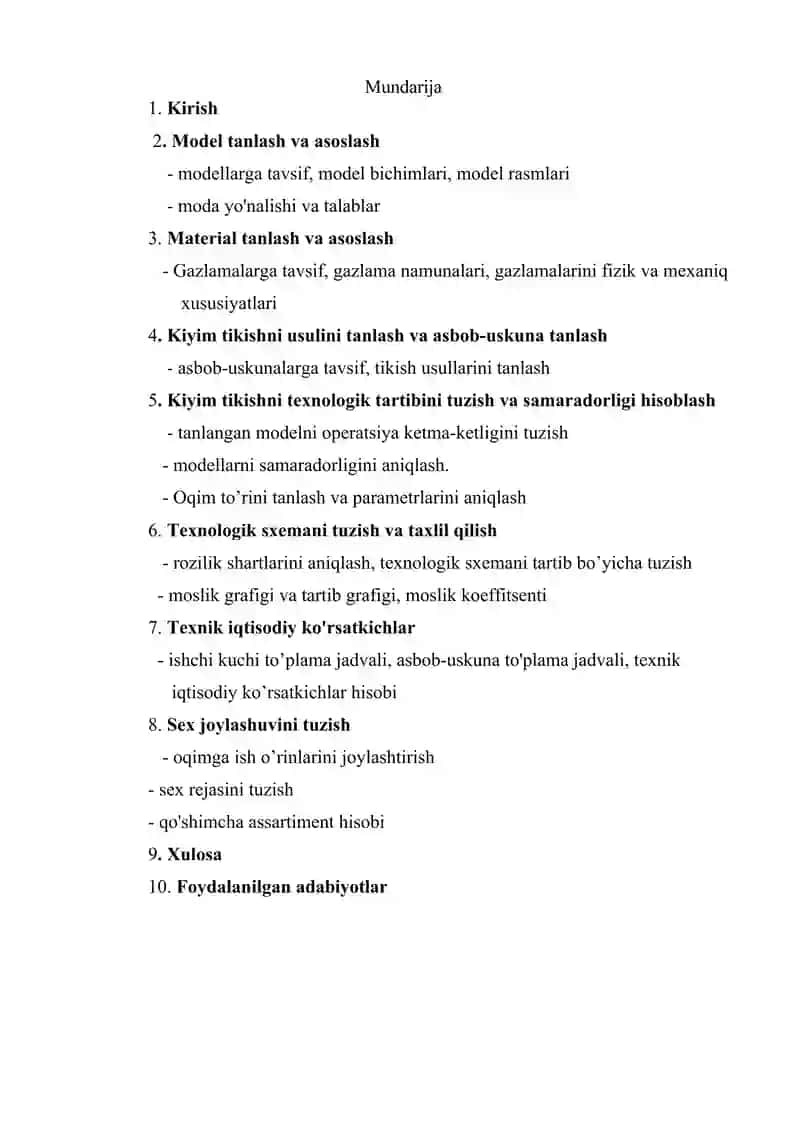 Erkaklar kapyishoni texnologik jarayonlarini loyihalash 2