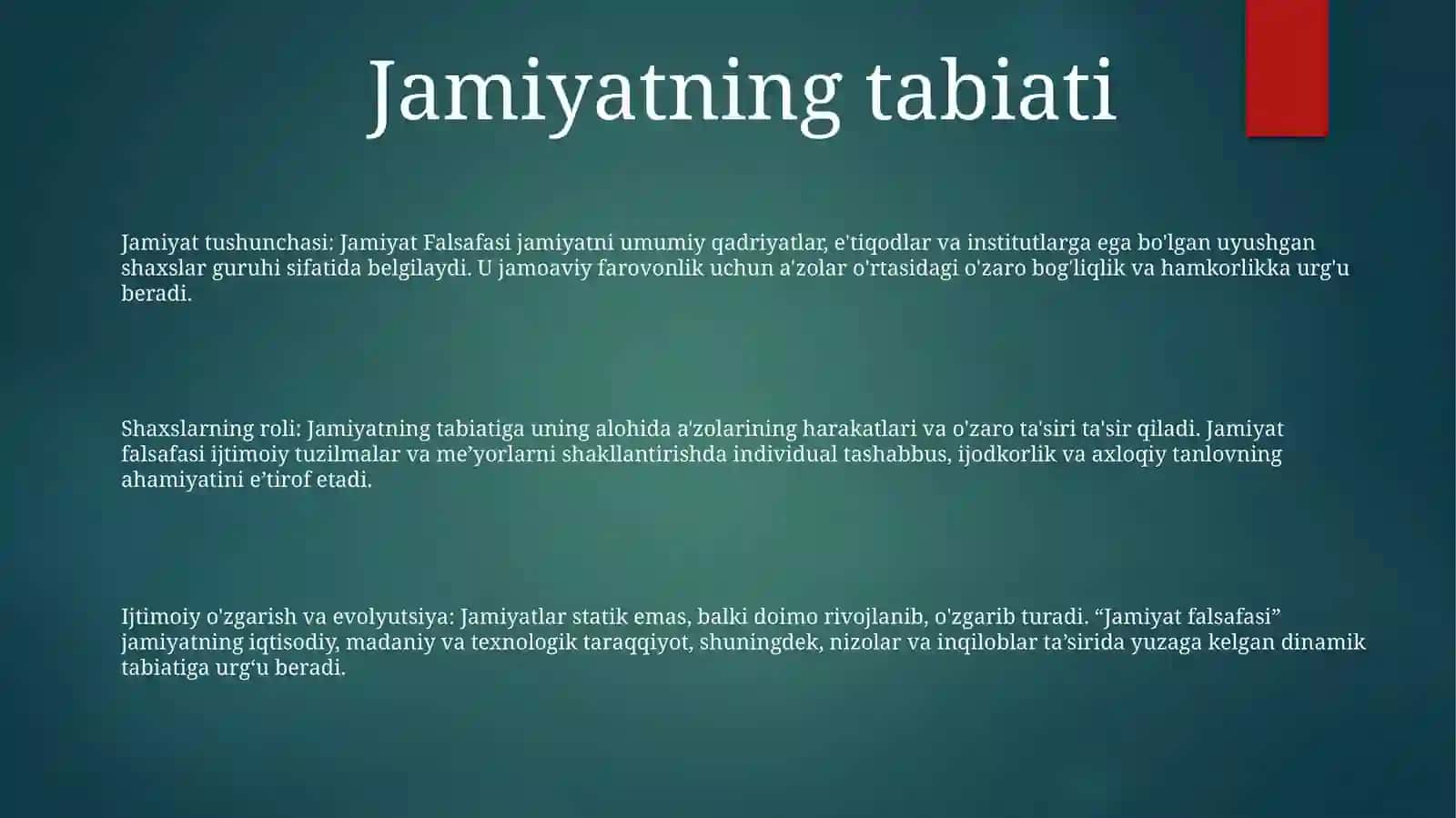 Jamiyat Falsafasi 2