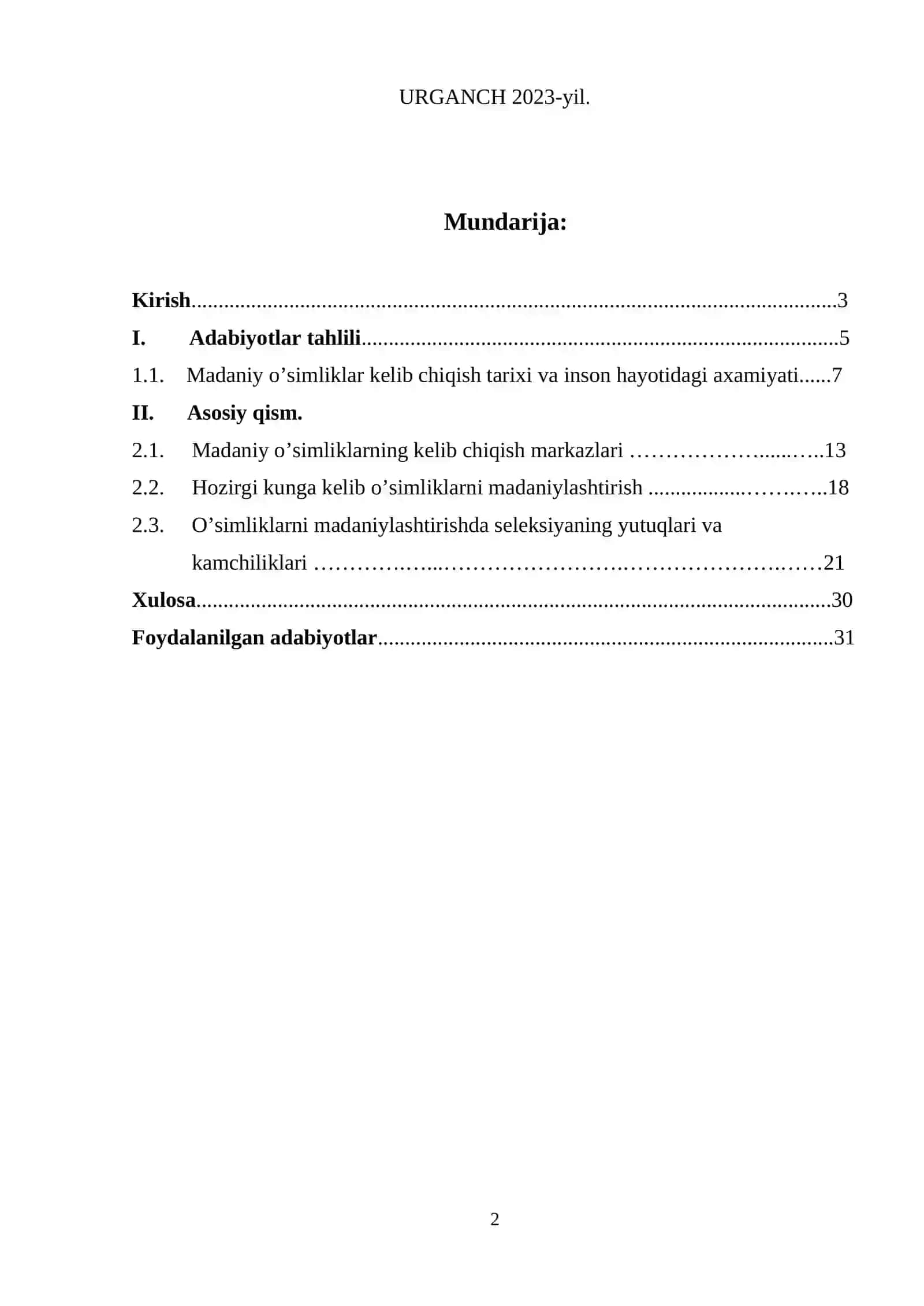 Madaniy o’simliklarning kelib chiqishi markazlari 2