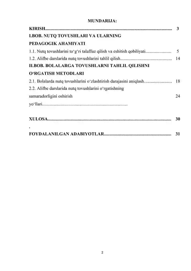 ALIFBE DARSLARIDA NUTQ TOVUSHLARINI TAHLIL VA TARKIB QILISH METODLARINING QO'LLANISHI. 2