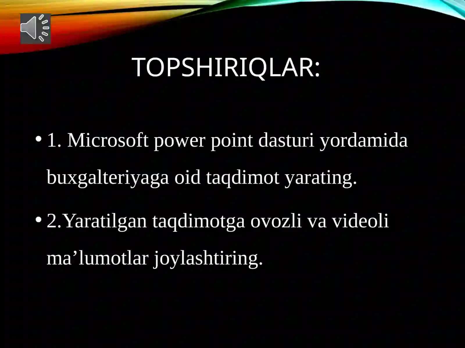 Sohaga oid taqdimot yaratish 2