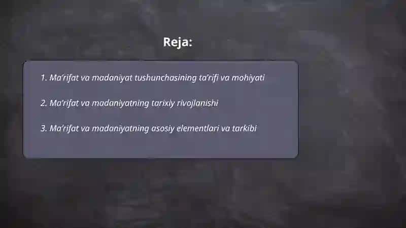 Maʼrifat va madaniyat tushunchasi 2