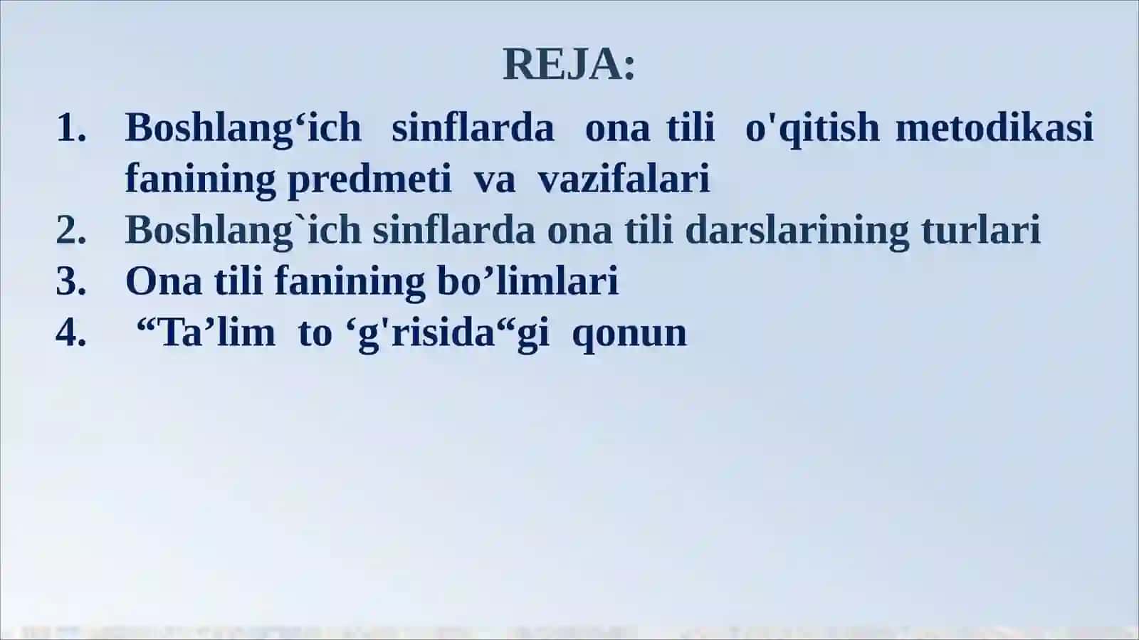 Boshlang`ich sinflarda ona tili darslarining turlari va ularga qo’yiladigan talablar 2
