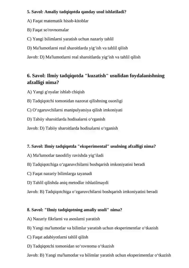 Amaliy tadqiqot usullari 2