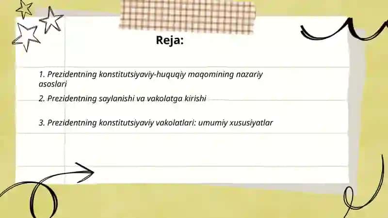 Prezidentning konstitutsiyaviy-huquqiy maqomi 2