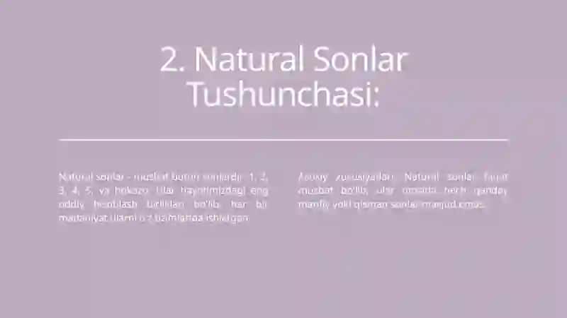 Natural son va nol tushunc vujudga kelishi tarixini o'rganish 2